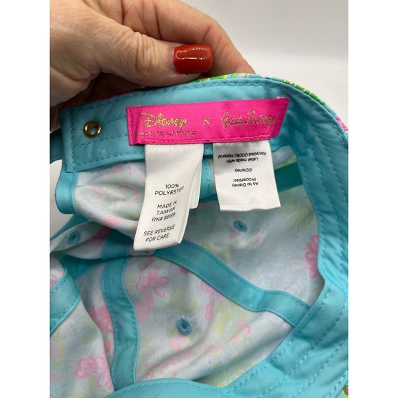 Disney x Lilly Pulitzer Baseball Cap Mickey Mouse Floral Print Blue Adjustable - Picture 7 of 8